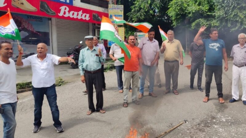 कांग्रेस ने किया पुहला दहन।